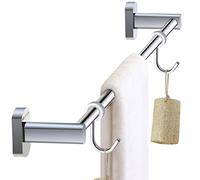 QSYJCCXD Towel Bar Rails 60cm 70cm 80cm length Wall Mounted All Copper Single Bathroom Towel Rail with hooks Hanger Towel Shelf for Bathroom (Size : 70cm) Present