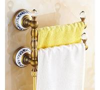 QSYJCCXD Towel Rails Antique All Copper Towel Rack, Rotating Towel Rack, Bathroom Movable Towel Rail, Single Pole Double Pole Bathroom Towel Hanger Towel Racks/8 The New