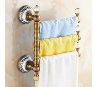 QSYJCCXD Towel Rails Antique All Copper Towel Rack, Rotating Towel Rack, Bathroom Movable Towel Rail, Single Pole Double Pole Bathroom Towel Hanger Towel Racks/8 The New