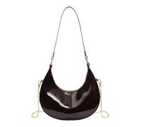QSYJCCXD Trendy Bag, Women All-Match Shoulder Bag, Chain Simple Crossbody Bag Patent Leather Retro Sling Bag Shopping Work