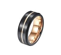 QSYJCCXD Tungsten Rings Carbide for Men Blue/Rose Gold, 8MM Centre Groove Brushed Engagement Rings and Band