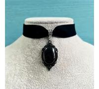 QSYJCCXD Vintage 925 Silver Gemstone Necklace Pendant Chocker Necklace Earrings Jewelry-#2