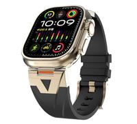 QSYJCCXD Watch Band for Ultra 2 Band 49mm 46mm 45mm 44mm, Men Rugged Silicone Rubber Strap with Metal Connector, Sport Band for Series 10 9 8 7 6 5 4 3 2 1 SE