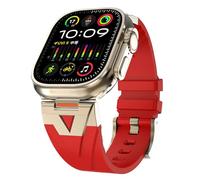QSYJCCXD Watch Band for Ultra 2 Band 49mm 46mm 45mm 44mm, Men Rugged Silicone Rubber Strap with Metal Connector, Sport Band for Series 10 9 8 7 6 5 4 3 2 1 SE