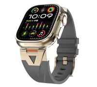 QSYJCCXD Watch Band for Ultra 2 Band 49mm 46mm 45mm 44mm, Men Rugged Silicone Rubber Strap with Metal Connector, Sport Band for Series 10 9 8 7 6 5 4 3 2 1 SE