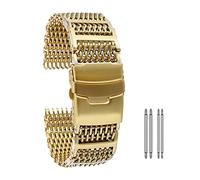 QSYJCCXD watch strap universal stainless steel watchbands 20mm 22mm 24mm gold/rose gold/blue replacement wrist strap with folding clasp with safety bracelet
