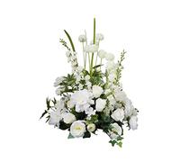QSYJCCXD White Artificial Flowers Combo Wedding Silk Fake Peonies Rose Hydrangea Floral Row with Stems for Wedding Backdrop Decor DIY Party Ceremony