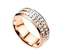 QSYJCCXD Women Rings Fashion Double Diamond Finger Rings Wedding Engagement Promise Vintage Boho Stacking Rings Jewelry Gifts