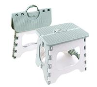 QSYW Folding Step Stool Compact Plastic Foldable Step Stool Holds Up to 300 lbs,12 inches,30cm,Non-Slip(Green) 1PCS
