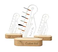 QSZ Custom LED Guitar Pick Holder Personalised Wooden and Acrylic Guitar Pick Display Stand Personalized Gifts for Guitar Players Music Lovers Musicians (guitar pick display holder)