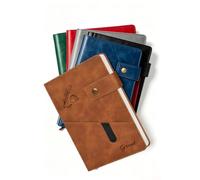 QSZ Personalised A5 Leather Notebook Set Custom Engraved Journals and Pen Customizable Gift for Men Women Dad Birthday Christmas Thanksgiving Day (Custom notebook sets)