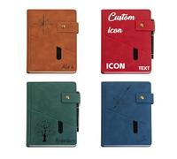 QSZ Personalised A5 Notebook Custom 2026 Journal Hardcover Leather Notebook and Pen Set Gift for Business Traveler Men Women Graduates (Personalised journal - 5)