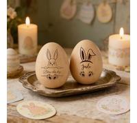 QSZ Personalised Musical Easter Egg Shakers 2026 Custom Engraved Wooden Easter Eggs Easter Basket Stuffers Personalised Easter Decor Gifts (Easter eggs - 3)
