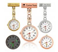 QSZ Personalised Nurse Fob Watch Clip On Nurse Watch Engraving for Nurses with Second Hand Pocket Watches Gift for Doctors Veterinary Nurses Nursing Students (Nurses fob Watch 01)