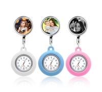 QSZ Personalized Nurse Fob Watch with Name Text Icon Custom Nurses Pocket Watches for Women with Brooch Customize Water Proof Nursing Watches for Doctors Nurse Student (Nurse Watch Clip on)
