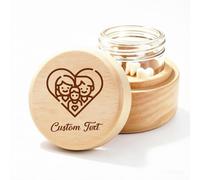 QSZ Personalized Wooden Tooth Keepsake Box with Name Text Custom Umbilical Cord Keepsake Box for Boys Girls Tooth Fairy Tooth Holder Gift for Full Moon Birthday (Tooth Fairy Kit - 2)