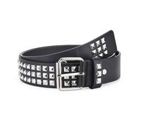 QSZHSL Rivet Studded Belt, Rivet Rock Belt, Black Studded Punk rock Grommet belt, Goth Row Pyramid Square Bead PU Leather Vintage Grommet belts for Jeans Rockwear Women Men