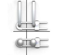 QT BABY - 20 Pack - Baby Proofing Cabinet Locks Adjustable U Shaped Baby Safety Latches for Drawers, Fridge, Closet Modern Baby Proofing Cabinet Lock with Extra Secure Lock Buttons (White)