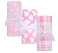 QT Newborn Baby Boys and Girls Fleece Comforter 3-Pack Multi-Purpose Blankets75cm x 75cm3-pack Pink