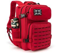QT&QY 25L Military Tactical Backpacks For men CCW Army Laser cut Molle Daypack small EDC Bug Out Bag Gym Rucksack With Dual Cup Holders medical Rucksack Red