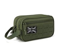 QT&QY Tactical Toiletry Bag for Men Hygiene Bag EDC Military Tool Molle Pouches Small Dopp Kit Mens Shaving Kit Travel Shower Bags with UK Patch