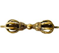 QT Tibetan Vajra Dorje Brass Phurba Dagger (Kila) - Eight Strand Ritual Pestle Amulet, Handmade Buddhist Feng Shui Altar & Meditation Decor