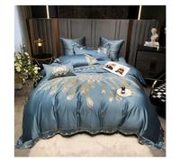 QTANZIQI 1400 TC Cotton Luxury Embroidery Bedding Set Pillowcase Feather Duvet Cover Sets Bed Linen Sheet Queen King Size Quilt Covers,Bedding,B,FITTED BED SHEET_KING 4PC