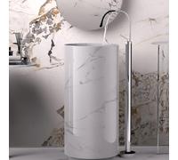 QTANZIQI 360° Rotating Freestanding Bathtub Faucet Gooseneck Mixer Tap Single Lever for Luxury Bathroom & Spa Stylish Plumbing Fixture for Ultimate Relaxation