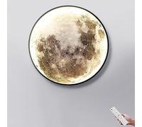 QTANZIQI 3D Moon Wall Light Dimmable 's Room Lamp with Remote Control Indoor Decorative Ceiling Light for Bedroom Living Room 18W/30cm