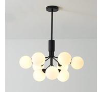 QTANZIQI 9/12 Lights Globe Chandelier Adjustable Height Pendant Lighting with G9 Metal Iron Hanging Fixture for Living Room Bedroom Dining RoomDark Finish