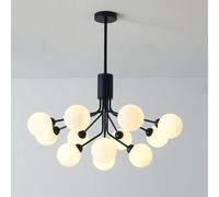 QTANZIQI 9/12 Lights Globe Chandelier Pendant Light Adjustable Height Metal Iron Hanging Fixture with G9 Ideal for Living Room Bedroom Dining RoomDark Finish