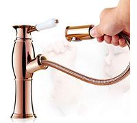 QTANZIQI Basin Faucet of Hot and Cold Water Tap Europe Pull Out Type Telescopic Hand Washing Basin Stage Bibcock of Faucets Muslim Toilet B