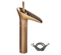 QTANZIQI Basin Faucet with Waterfall Flow, Vintage, Comfortable and Stylish (Tall Gold)