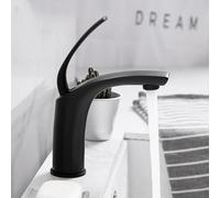 QTANZIQI Basin Faucets Elegant Bathroom Faucet Hot and Cold Water Basin Mixer Tap Chrome Finish Brass Toilet Sink Water Crane SLT148 (Color : SLT148S-B)