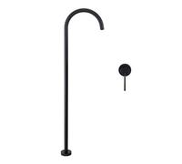 QTANZIQI Bath Tap Floor Mounted Bath Taps Hot and Cold Single Handle Concealed Bath Taps Brass Standing Bath Taps for Bathroom Black