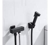 QTANZIQI Bathroom Bidet Faucet with Spray Toilet Clearing with Hand Shower Mop Faucet Tap Black Finished Brass Material Anal Cleaning Ass Bidet Black A
