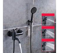 QTANZIQI Bathtub Faucet Shower Faucets Black Single Holder Wall Mounted Bathroom Faucet Bath Hot and Cold Water Mixer Tap Handheld Showerhead,Black D
