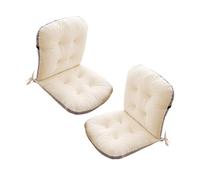 QTANZIQI Beige 2-Pack Chair Cushions with Backrest Low Back Support Pillows for Garden Chairs/Benches Adjustable Ties Comfortable Outdoor/Indoor Seating (45x80 cm)
