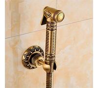 QTANZIQI Bidet Faucet Antique Brass Bathroom Shower Toilet Washing Machine Faucet Single Cold Water with Hand Shower Bracket Muslim Toilet Shower and Holder