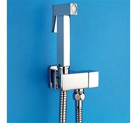 QTANZIQI Bidet Faucets Wall Brass Black Cold Water Toilet Corner Valve Handheld Hygienic Shower Anal Cleaning Ass Bidet Muslim Shower Bidet,Chrome