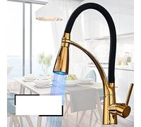 QTANZIQI Black Kitchen Sink Faucet with Swivel Pull Down Sprayer Deck Mounted Bathroom Sink Tap with Hot and Cold Water Mixer Contemporary for Easy Use and Stylish Look
