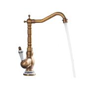 QTANZIQI Black Oil Rubbed Bronze Bathroom Kitchen Faucet 360 Degree Swivel Single Handle Mixer Tap Hot and Cold Water Stylish Sink Fixture Brass Construction,Antique Brass