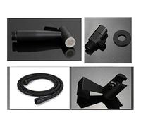 QTANZIQI Black Stainless Steel Toilet Hand Held Bidet Sprayer Douche Kit 2-Ways Hoder & Hook Set Shower for Toilet Washing Shower Bidet,A Set