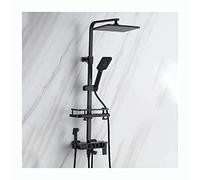 QTANZIQI Black Tactical Shower System with LED Digital Display WallMounted Faucet 3Mode HandhelSprayer Rotatable Tub Spout Versatile Bidet Combo Set for Ultimate Bathroom Upgrade