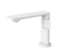 QTANZIQI Brass Bathroom Faucet with Extra Long Spout Single Handle Basin Sink Mixer Tap Brushed Finish Lavatory Vanity Fixture