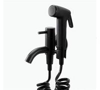QTANZIQI Brass Black Bidet Spray Faucets Shower Sprayer Wc Portable Hole and Valve Set Wall Mounted Single Hole Anal Cleaning Ass BidetSet D