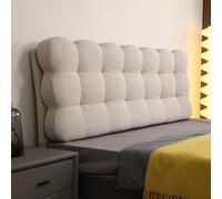 QTANZIQI Curved Upholstered Headboard Pillow, Removable Cover Bolster Cushion for Bed, Lumbar Support Wall Pillow, Bedroom Décor, Kaki, 59"/Queen Size