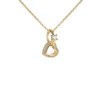 QTANZIQI Cute Romantic Love Heart Ring Pendant For Women Sweet Ladies Short Neck Chain Jewelry 18k Plated Necklaces