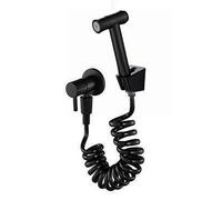 QTANZIQI Double Function Bathroom Toilet One Key Press Bidet Faucet Kit Stainless Steel Black Bidet Sprayer Set Mount On Wall ToiletSet B