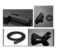 QTANZIQI Douche Kit Black Shower Bidet Toilet Hand Held Bidet Sprayer Hoder & Hook Set Square Brass Sprayer Shower for Toilet Washing,A Set